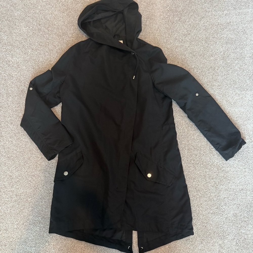 Bershka Black Hooded lightweight jacket